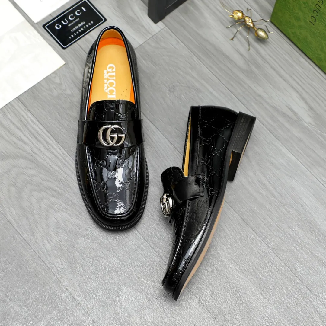 Men's shoes 💰480 Product trademark: GUCCI "Gucci" business slip-on leather shoes Regular size: 38-44 45 custom-made Product materials: Selected cowhide embossed upper, cowhide lining, rubber outsole